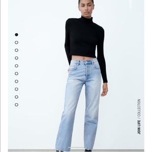 ZARA high rise straight leg jeans